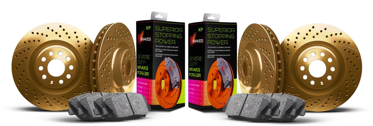 Picture of 2019 Toyota Tundra SR5 XBRAKES XF SERIES SMART SLOT GOLD BRAKE KIT Front & Rear Kit XFD1303.11090946+1304.11090947G